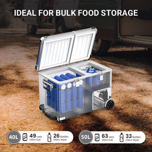 Congélateur et réfrigérateur mobile Tiefu A40/50 à double zone 12V, mini-réfrigérateur compact en alliage d'aluminium-magnésium pour le camping et les activités de plein air - Product Image 5