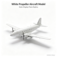 Modèle d'avion à hélices blanches personnalisé avec structure statique, pods d'aile et équipement de capteurs détaillé