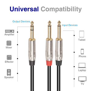 6,35mm <span class=keywords><strong>Stereo</strong></span>-Audio-Buchse Aux-Audio kabel von Stecker zu Stecker für Auto-Handy-Headset-Lautsprecher - Product Image 3