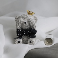 Stocké mignon gris ours en peluche parfumé en céramique voiture évent Clip désodorisant parfum de maison porcelaine arôme diffuseur d'huile essentielle