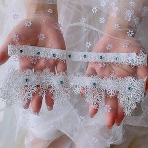 2024 <span class=keywords><strong>mariage</strong></span> mariée <span class=keywords><strong>jarretière</strong></span> bleu strass embellissement blanc dentelle <span class=keywords><strong>jarretière</strong></span> Sexy cuisse anneau accessoires - Product Image 5