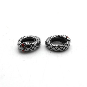 yunnique Clip-on <b>Earrings</b> Titanium Steel Cobra Design <b>Red</b> Eye Geometric Animal Shape Fashion Jewelry For Non-Pierced Ears - Product Image 2