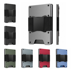 Portefeuille d'affaires minimaliste avec sangle pour billets, porte-cartes fin en aluminium anti-RFID avec sangle pour espèces OEM ODM - Product Image 1