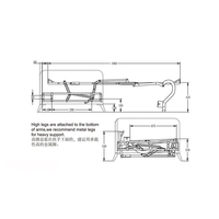 Mécanisme de lit pliable pour canapé et lit, entre doigts, jambes hautes, Version moderne, HF000 #, M10