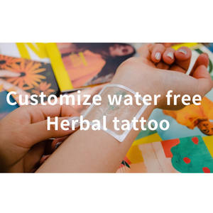 Tatuaje Temporal Personalizado <span class=keywords><strong>de</strong></span> Tinta Semipermanente, Diseño <span class=keywords><strong>de</strong></span> <span class=keywords><strong>Flor</strong></span> <span class=keywords><strong>de</strong></span> <span class=keywords><strong>Gardenia</strong></span> en Negro y Azul, Tatuajes Temporales con Diseño <span class=keywords><strong>de</strong></span> Henna - Product Image 2