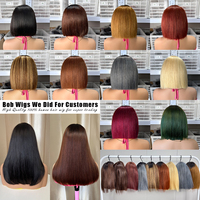 Perruque Bob Courte 13x4 Lace Front en Cheveux Humains Naturels du Vietnam, Lisses comme des Baguettes