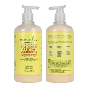 Organische Zwarte Ricinusolie Haar Behandeling Shampoo En Conditioner Haarverzorging Set Voor Haargroei