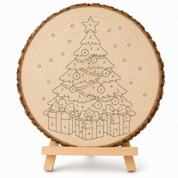 Weihnachtsbaum Natürlicher Runder Holzscheit Bastelmaterial Unbehandelter Holzscheit zum Bemalen Umweltfreundliche Kunstdekoration für Weihnachtliche Wandverzierung