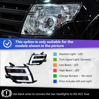 Phares LED 12V 6000K avec boîtier ABS pour Mitsubishi Pajero V93 V97 2006-2021 Installation facile Plug-and-Play Pièces automobiles