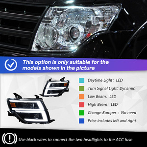 ไฟหน้า LED 12V 6000K พร้อมเคส ABS สำหรับมิตซูบิชิ <span class=keywords><strong>ปา</strong></span><span class=keywords><strong>เจ</strong></span>โร V93 V97 2006-2021 ติดตั้งง่ายแบบ Plug-and-Play อะไหล่รถยนต์ - Product Image 6