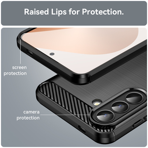 Étui de téléphone en fibre de carbone texturée brossée pour Samsung <span class=keywords><strong>Galaxy</strong></span> A57 A37 A27 A17 A07, coque de protection mobile souple en TPU mince antichoc - Product Image 3