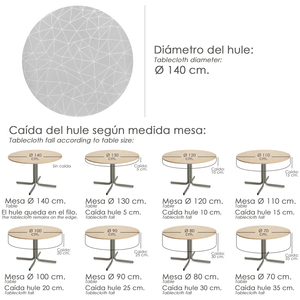 Tovaglia Antimacchia in Olio di Gomma Rotonda Ø/ 140 cm. Geometrico Grigio - Product Image 5