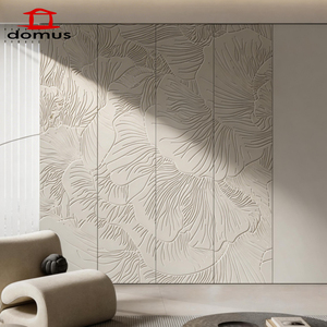 Panneaux muraux décoratifs contemporains haut de gamme en composite bois-plastique, design texturé 3D sculpté, pour salon et chambre à coucher - Product Image 4
