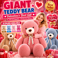 Oso de Peluche Gigante al por Mayor de Fábrica con Lazo de Cinta Multicolor Personalizado OEM para Regalo de San Valentín