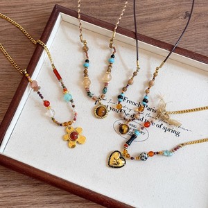 Vintage Tigers Eye Pendant Necklace Women 2025 New Arrival Light Luxury High-End Electroplated <b>Copper</b> Sweater <b>Chain</b> X1999 Tiger' - Product Image 4