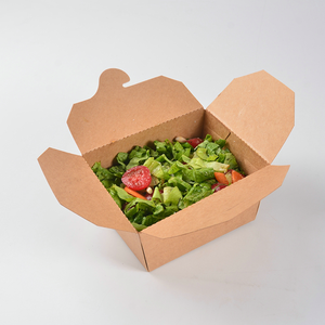 Emballage alimentaire en papier kraft imprimé personnalisé boîte à lunch à emporter et bol à soupe à salade tasse à café avec pailles en papier - Product Image 5