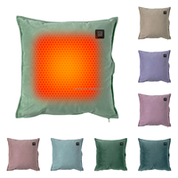 Oreiller chauffant USB en peluche personnalisé avec film chauffant en graphène Coussin chauffant doux et lavable pour l'hiver
