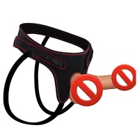 Sous-vêtements avec harnais de pénis réglable et godemichet à attacher, culotte avec godemichet à double tête et plug anal pour femmes