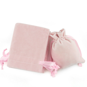 Bolsa con Cordón Personalizada al por Mayor, Bolsa de Joyería de Terciopelo Rosa Suave con Logotipo, Embalaje Textil Colorido al por Mayor - Product Image 2