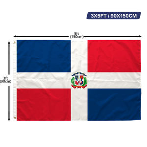 Флаг Доминиканской Республики 90x150 см, полиэстер, односторонняя печать, латунные люверсы, двойная строчка, оптовая продажа - Product Image 1