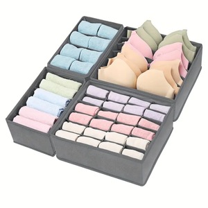 Organizador de Calcetines Plegable de Tela, Bambú y Plástico, Rectangular, de Tela No Tejida, Moderno, con Inserto para Armario, Divisor de Cajones de 24 Compartimentos - Product Image 2