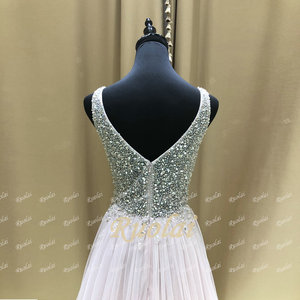 Ruolai Vestidos <span class=keywords><strong>de</strong></span> Noche <span class=keywords><strong>de</strong></span> lentejuelas con cuentas <span class=keywords><strong>de</strong></span> <span class=keywords><strong>alta</strong></span> moda con cuello en V para mujer - Product Image 5