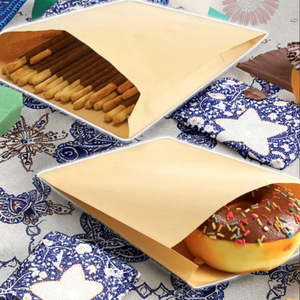 Bán Buôn Có Thể Tái Chế Nâu <span class=keywords><strong>Kraft</strong></span> Túi Giấy Dầu Chịu Mài Mòn Bánh Mì Bò Sừng Phong Bì Biểu Tượng Tùy Chỉnh Thủ Công Takeaway Giấy - Product Image 4