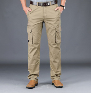 <span class=keywords><strong>Pantaloni</strong></span> Cargo da lavoro Casual in cotone <span class=keywords><strong>con</strong></span> tasca laterale allentata <span class=keywords><strong>pantaloni</strong></span> da uomo taglie forti <span class=keywords><strong>pantaloni</strong></span> nero verde cachi - Product Image 3