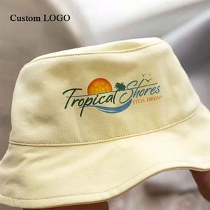 Custom Logo Printed Bucket <b>Hat</b> - Fisherman Style Cap for New Business Giveaways - Product Image 1