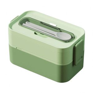 Office Workers and Students High-Quality Appearance <b>Large</b> Capacity Microwaveable Partitioned Plastic Lunch <b>Box</b> With Tableware - Product Image 1