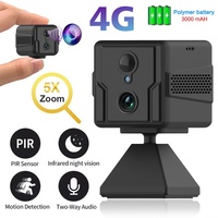 Kamera CCTV Mini HD IP, MicroSD keamanan rumah interkom suara CMOS konsumsi daya rendah baterai dapat diisi ulang 3000mAh kartu Sim 4G