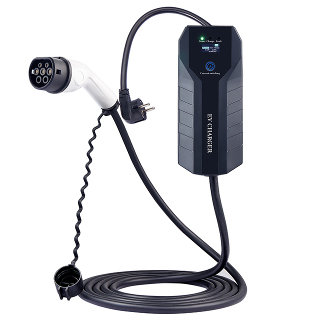 New GB/T to SAE J1772 Standard Type 2 EV Charging Cable 16A Portable EV Charger IP65 3.5KW 5m Cable EV Station