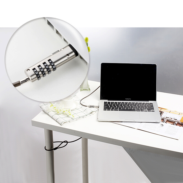 New Arrived Durable Metal Laptop Lock Cable (Black 5*1800mm) for Lenovo HP-Anti-Theft Security