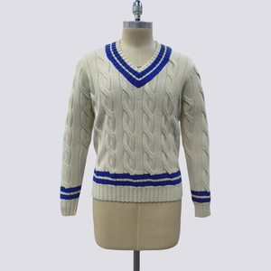 For Cable Knit Breathable Autumn <strong>Cricket</strong> Sweater Men Purple Blue Striped Trim V-Neck Preppy Pullover Tennis <strong>Jumper</strong> - Product Image 4