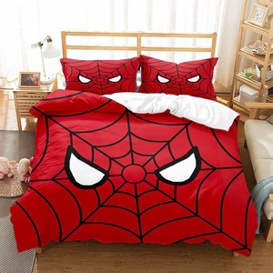 Ensemble de housse de <span class=keywords><strong>couette</strong></span> en polyester imprimé Spiderman 3D, super doux, pour enfants, garçons, chambre à coucher, 3 pièces avec taies d'oreiller - Product Image 1