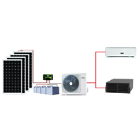 AC Split Tenaga Surya Lebria DC48V Off-Grid, Pendingin Pemanas Inverter, AC Dinding Bertenaga Baterai Surya untuk Rumah Kabin Vila