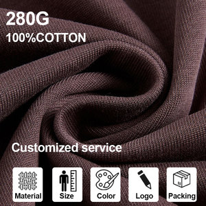 2025 été hommes t-shirt 280GSM poids lourd 100% coton surdimensionné tricoté plaine teint blanc Streetwear respirant décontracté t-shirt - Product Image 6