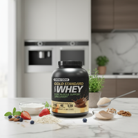 Vente en gros de poudre de protéines de lactosérum 100% Gold Standard, 2 lb, récupération musculaire, 24 g de protéines, 5,5 g de BCAA, étiquette privée OEM, complément sportif