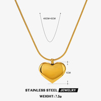 Collier clavicule en acier inoxydable Finetoo plaqué or 18 carats PVD, pendentif cœur de luxe, colliers pour femmes, cadeau de bijoux