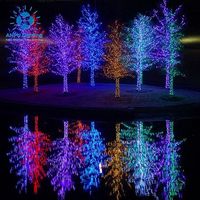 Anpu Beleuchtung Riesiges RGB Farbwechsel-LED-Baum-Motiv-Lichtset Heimdekoration IP44 Wasserdicht Weihnachten Halloween Festival