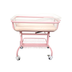 Cuna de <span class=keywords><strong>Hospital</strong></span> para Recién Nacidos, Cuna Médica para Bebés, Altura Ajustable con Barandilla Transparente y Cesta de Almacenamiento - Product Image 3