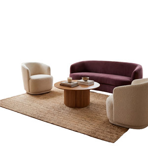 Tapis moderne en jute blanc, tissage plat, poils plats, durable, pour canapé, lit, usage domestique - Product Image 1