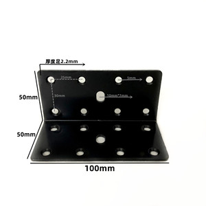 ขายึดเหล็กสีดำแบบมุมฉาก 100x50 มม. สำหรับงานเฟอร์นิเจอร์ - Product Image 1