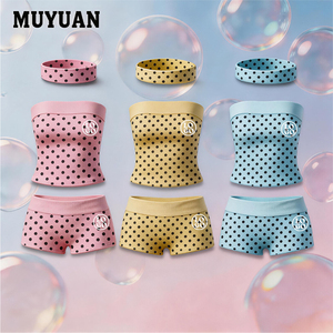 Completo da donna alla <span class=keywords><strong>moda</strong></span> 2026: Completo estivo Y2K a pois due pezzi, top corto senza spalline <span class=keywords><strong>e</strong></span> pantaloncini, loungewear casual streetwear - Product Image 1