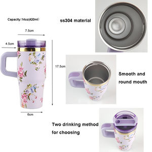 Logo personnalisé Gobelet en acier inoxydable de 14 onces Isolation sous vide étanche pour le bureau Tasse à boissons froides et chaudes - Product Image 2