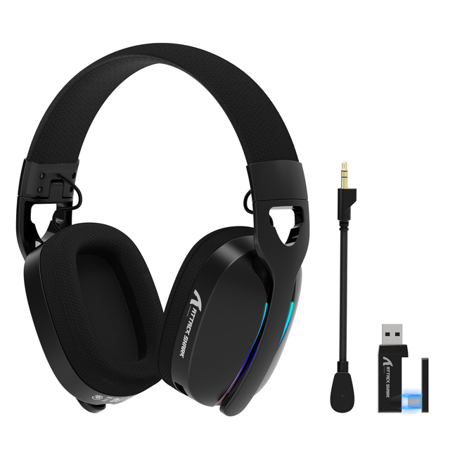 Attack Shark L90 Wireless BT 2.4G Tri-mode Wired Lightweight Headset with Detachable Microphone - Computer Game Player Headset