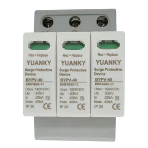 YUANKY Tuv licence 20ka 40ka 1000v 1500v surge arrester protective device DC SPD 48v PV surge protector