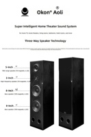 Amplificateur karaoké Bluetooth OK-2650, ensemble d'enceintes colonne 3 voies double 8 pouces OK-2860 avec télécommande