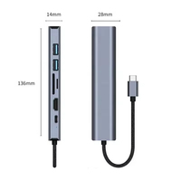 Station d'accueil USB-C 7-en-1 avec adaptateur 2.1 4K Gigabit RJ45 et charge PD 100W en métal pour MacBook (en stock)