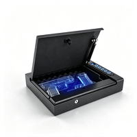 Caja Fuerte Biométrica para Armas de Fuego, Montada en la Pared, con Apertura Automática, 3 en 1, Desbloqueo por Huella Dactilar, Código y Llave, para Mesita de Noche y Uso en Automóvil, Directo de Fábrica, ODM